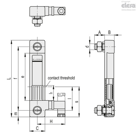 Elesa Oil electrical level indicators, HCV.76-E-NO-M10 HCV-E